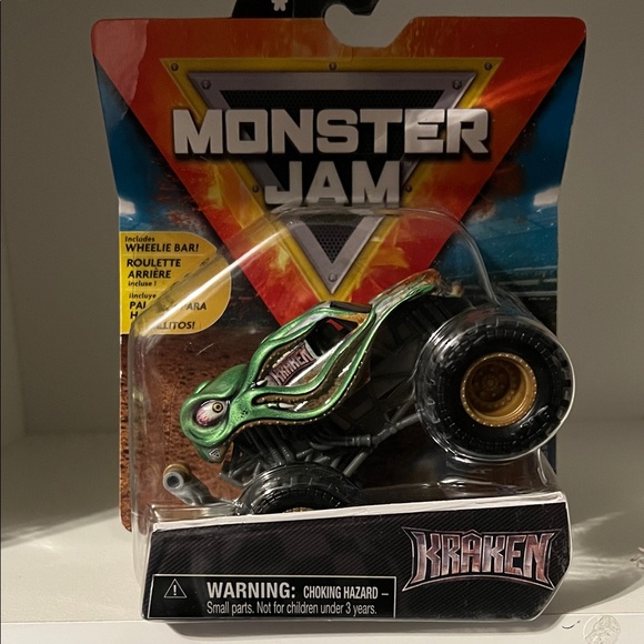 Monster Jam | Toys | Monster Jam Kraken Wheelie Bar Gold Rims 22 Series ...